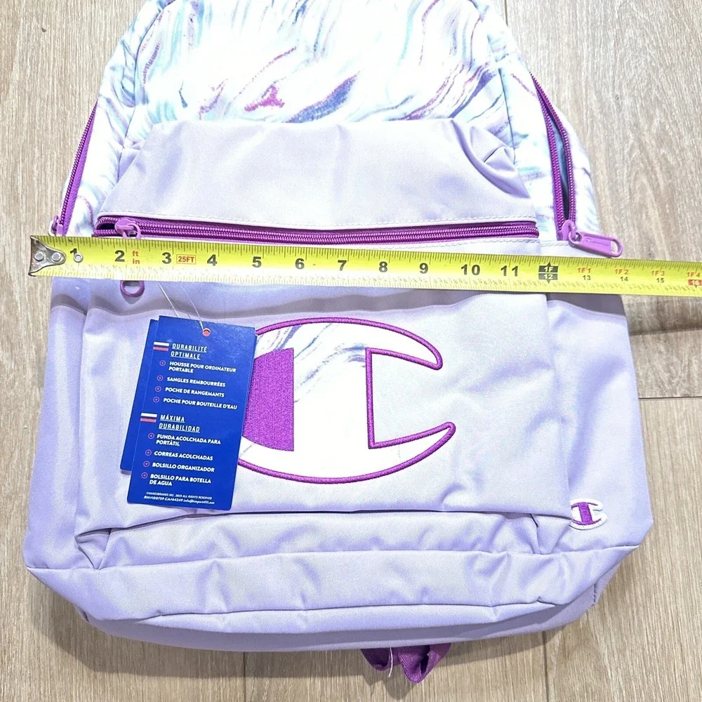 NEW Champion Backpack Lilac Large Laptop Pocket Bottle‎ Pocket Front Zip Pocket